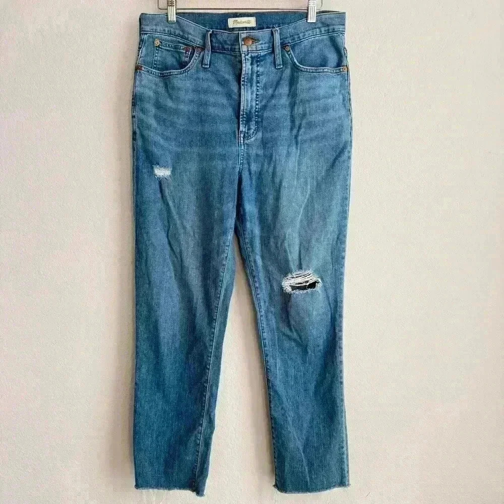 Madewell‎ The Perfect Vintage High Rise Distressed Raw Hem Jeans Women's Size 31